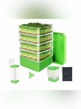 PHAIN 4-Tier Stackable Seed Sprouting Kit / Microgreens Tray